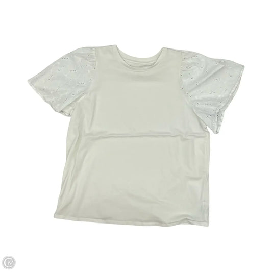Top Short Sleeve By A New Day In Cream, Size: L