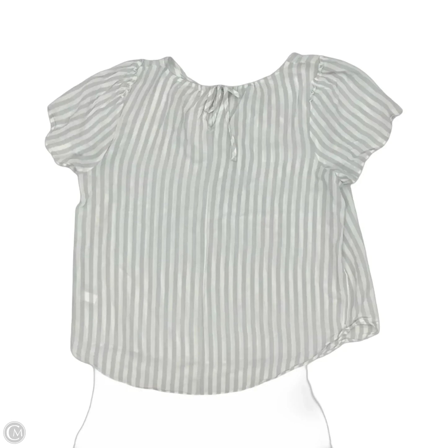 Blouse Short Sleeve By Lc Lauren Conrad In Grey & White, Size: L