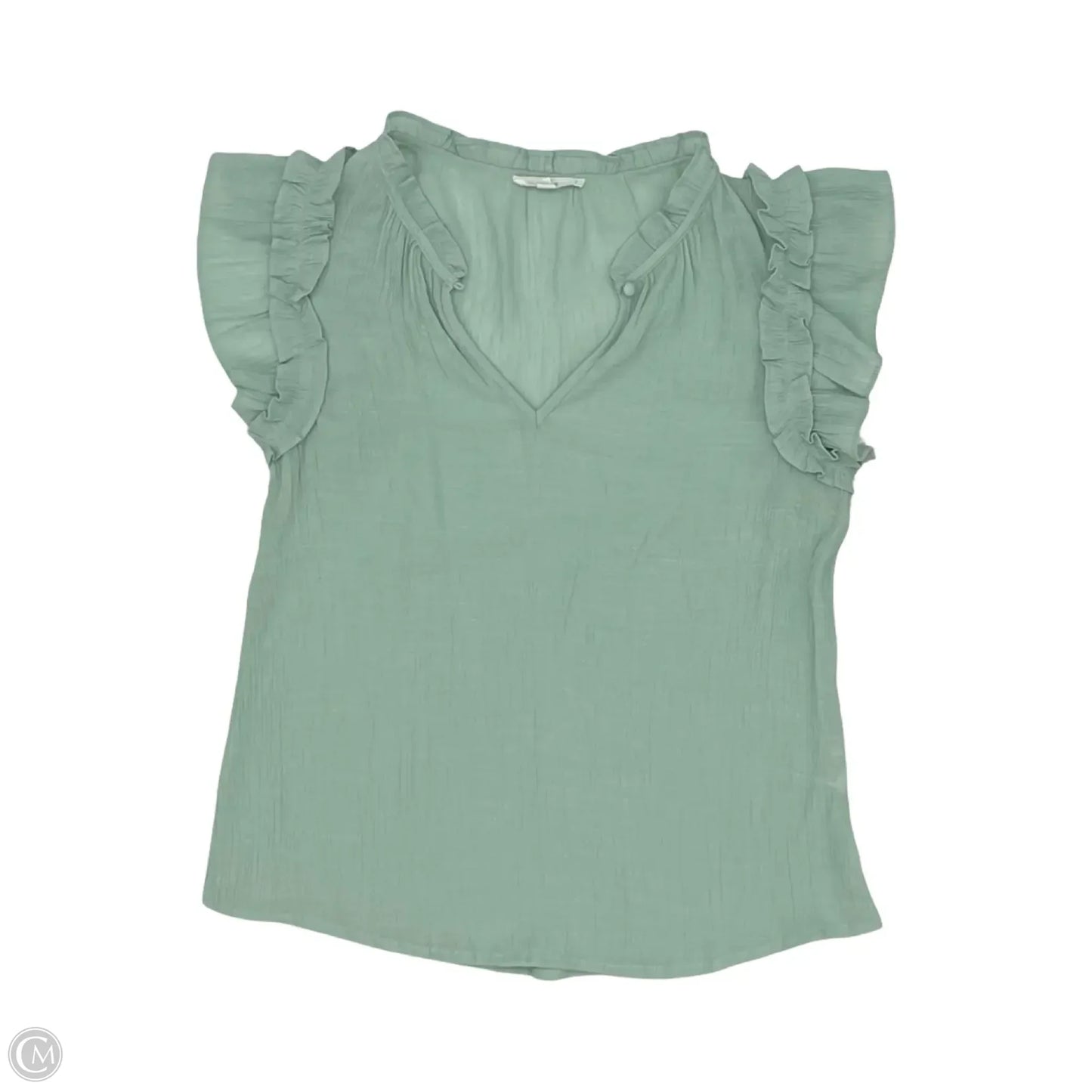 Blouse Short Sleeve By Mine In Green, Size: M