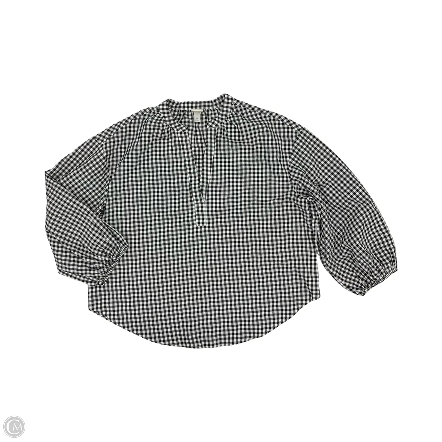 Blouse Long Sleeve By A New Day In Black & White, Size: Xl