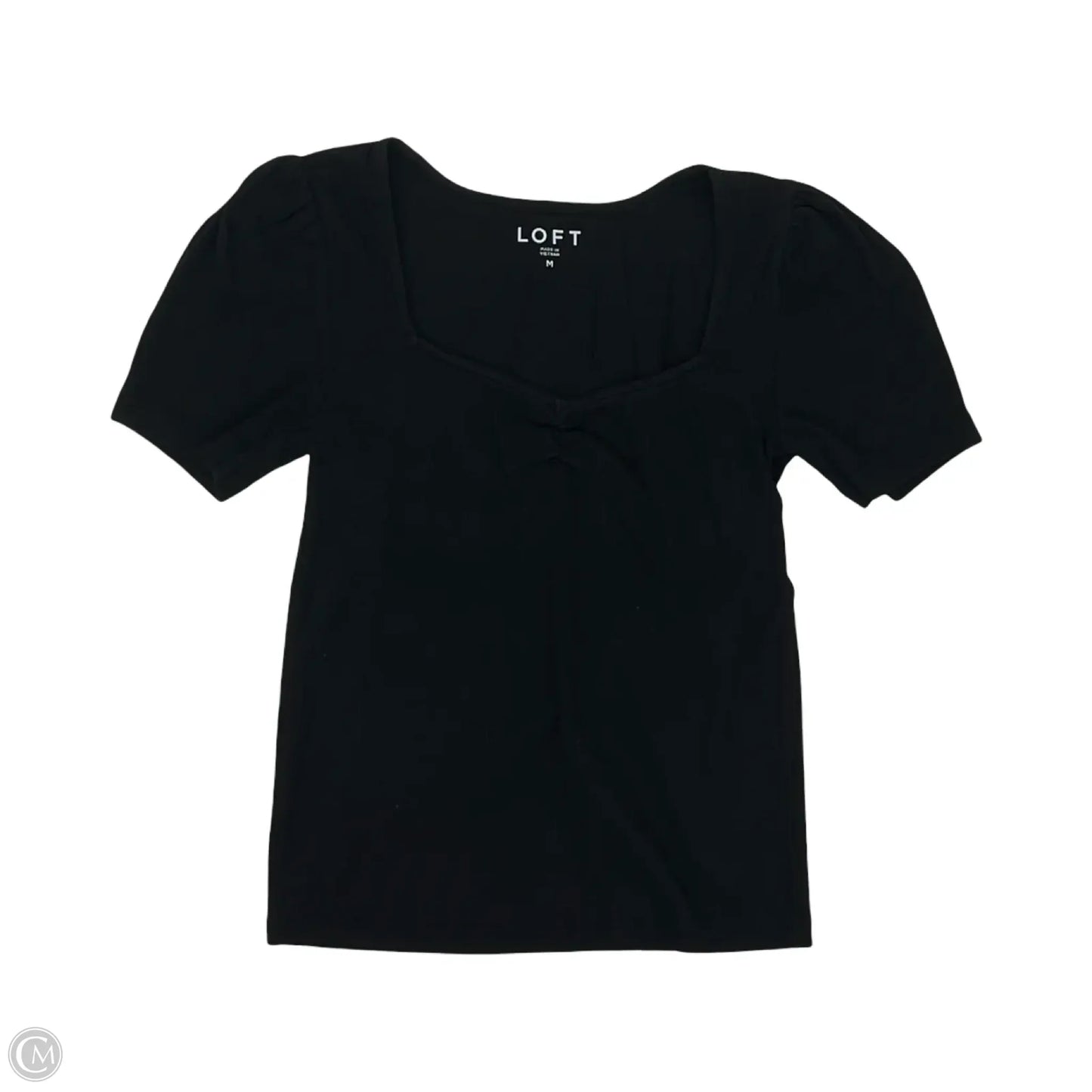 Top Short Sleeve By Loft In Black, Size: M