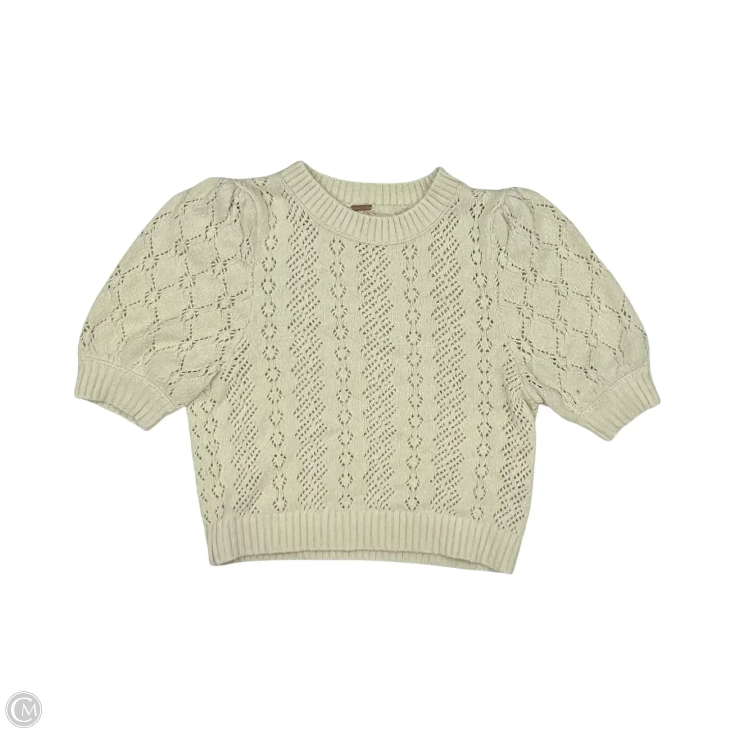 Sweater Short Sleeve By Free People In Tan, Size: S