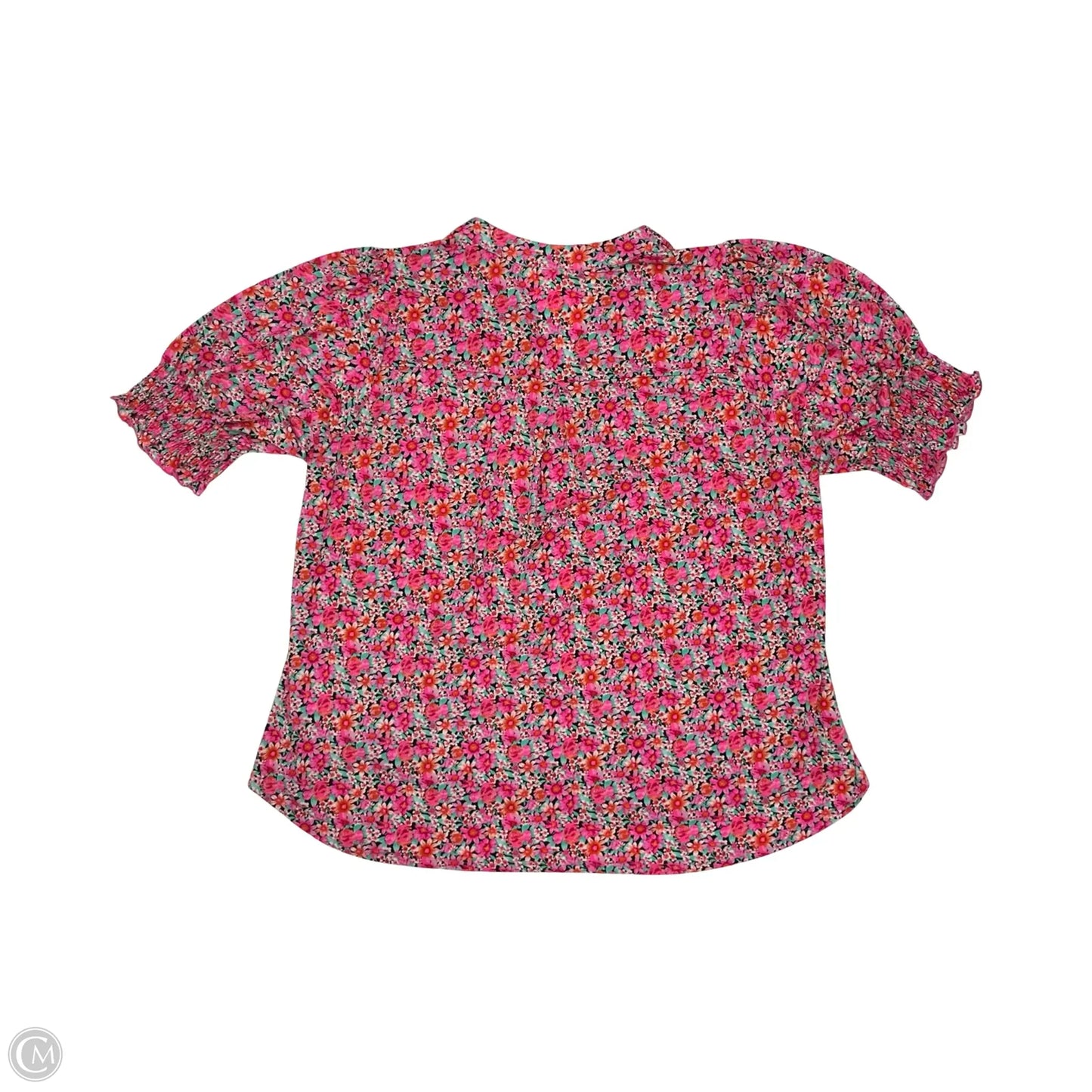 Blouse Short Sleeve By Dear Scarlett In Floral Print, Size: 2x
