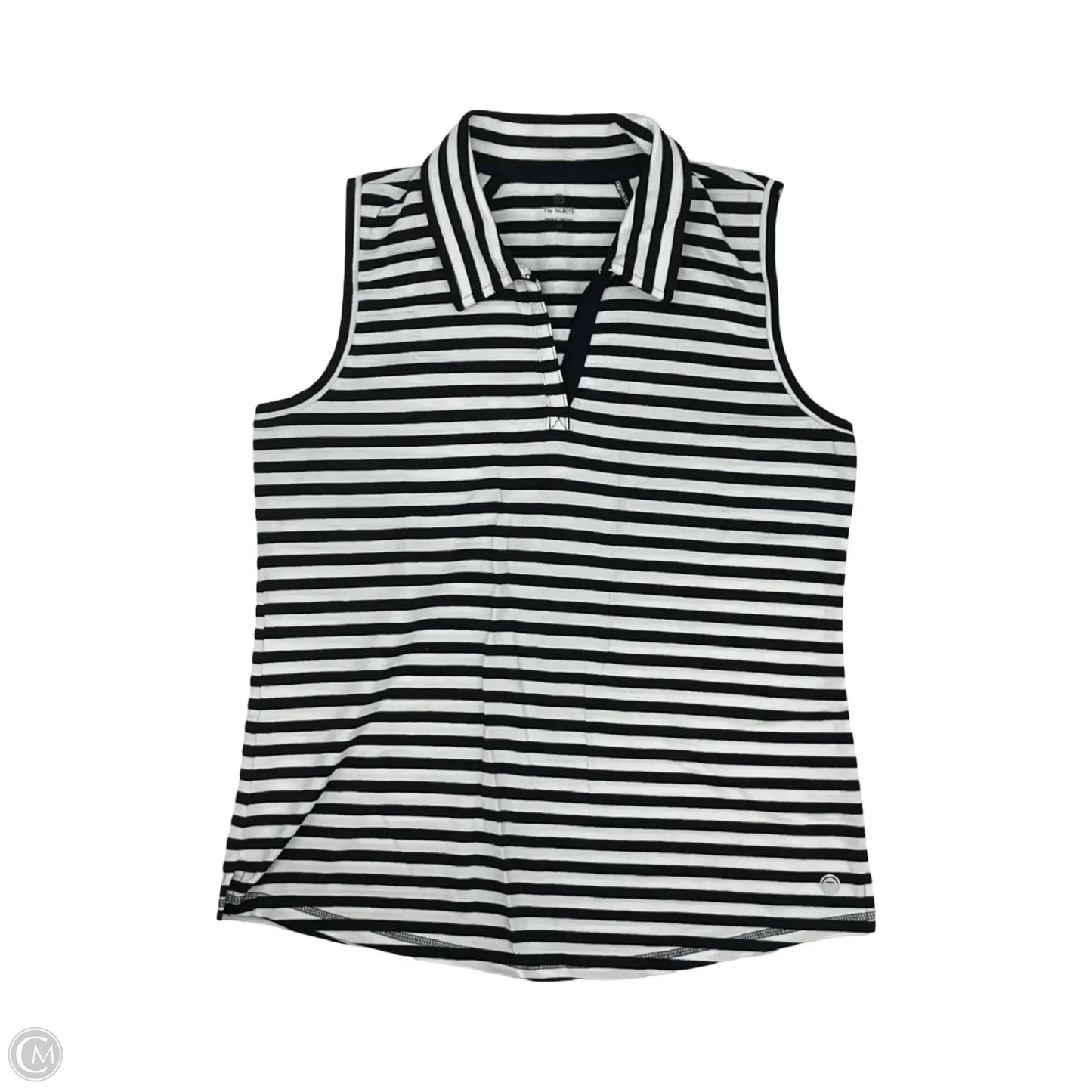 Top Sleeveless By Talbots In Blue & White, Size: M