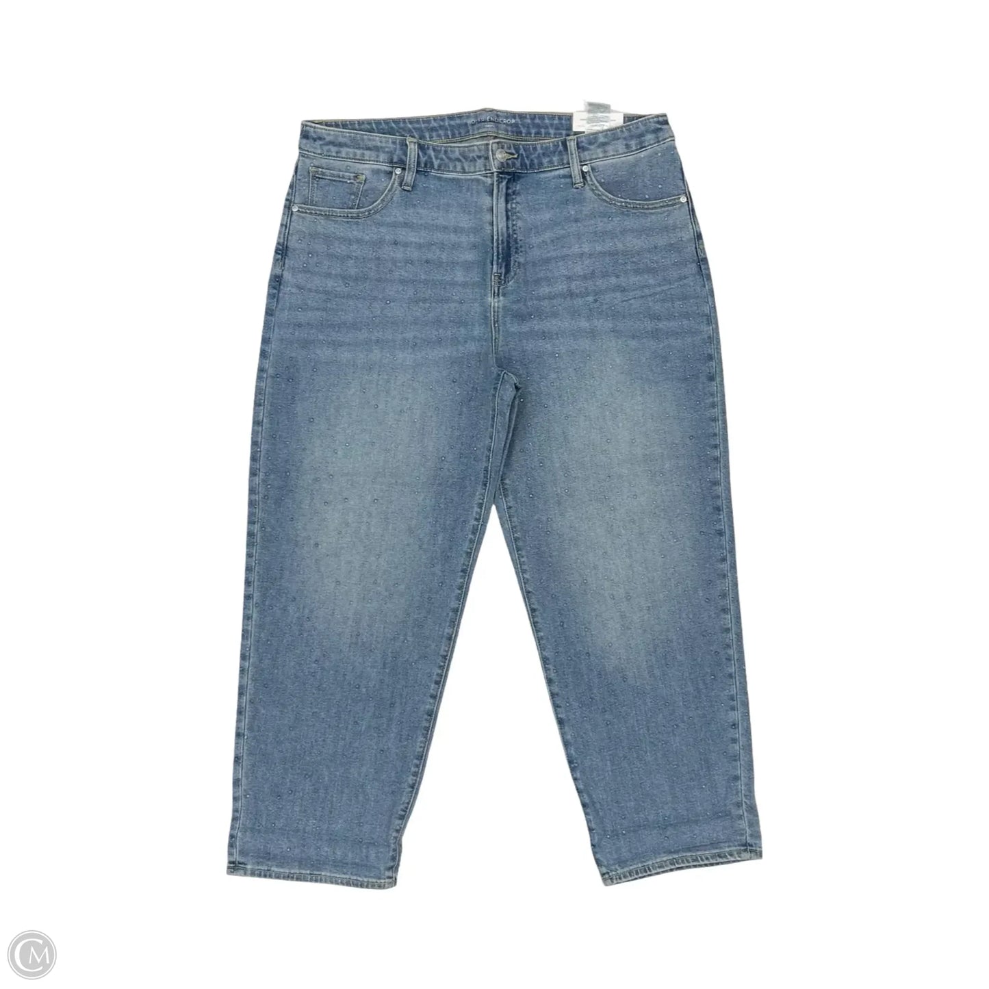 Jeans Cropped By Chicos In Blue Denim, Size: 14