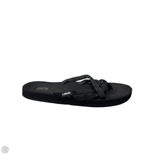 Sandals Flip Flops By Teva In Black, Size: 10