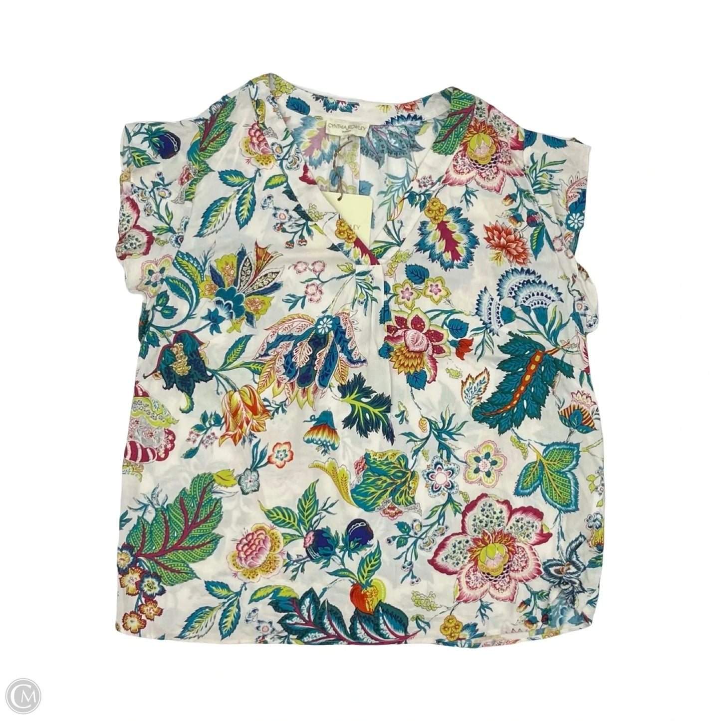 Blouse 3/4 Sleeve By Cynthia Rowley In Floral Print, Size: 1x