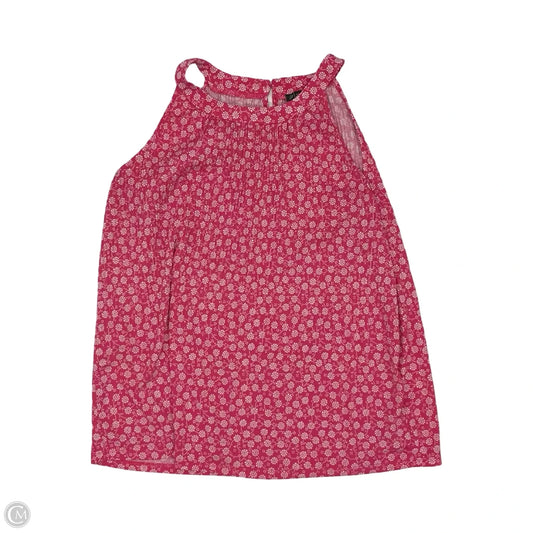 Blouse Sleeveless By Adrienne Vittadini In Pink & White, Size: S