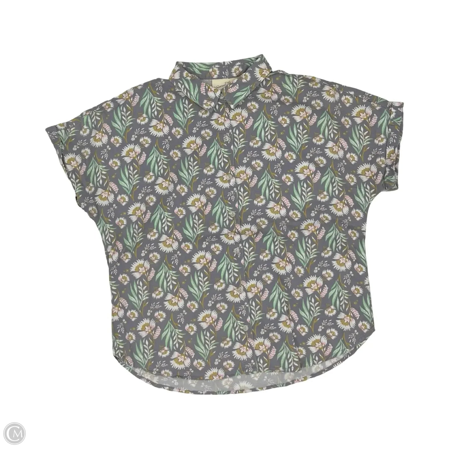 Blouse Short Sleeve By Universal Thread In Floral Print, Size: M