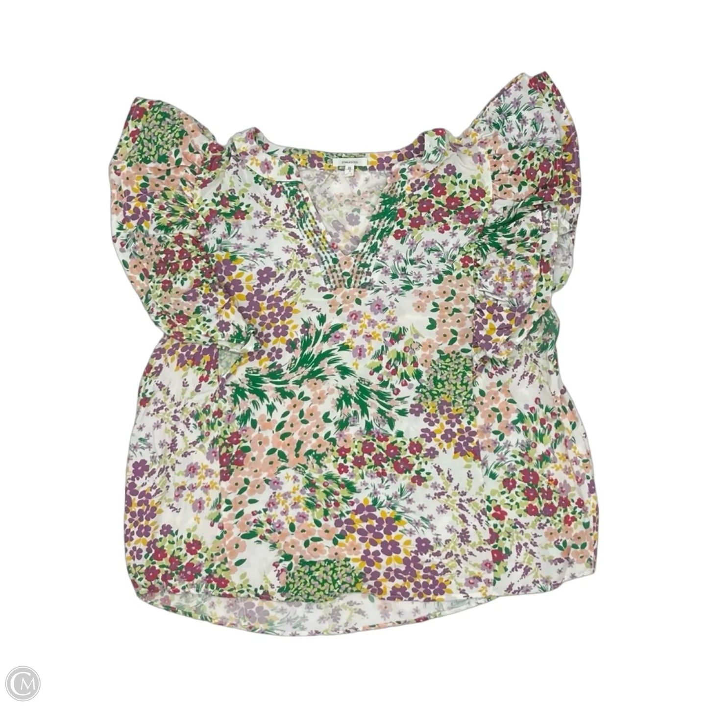 Blouse Short Sleeve By Maurices In Floral Print, Size: Xl