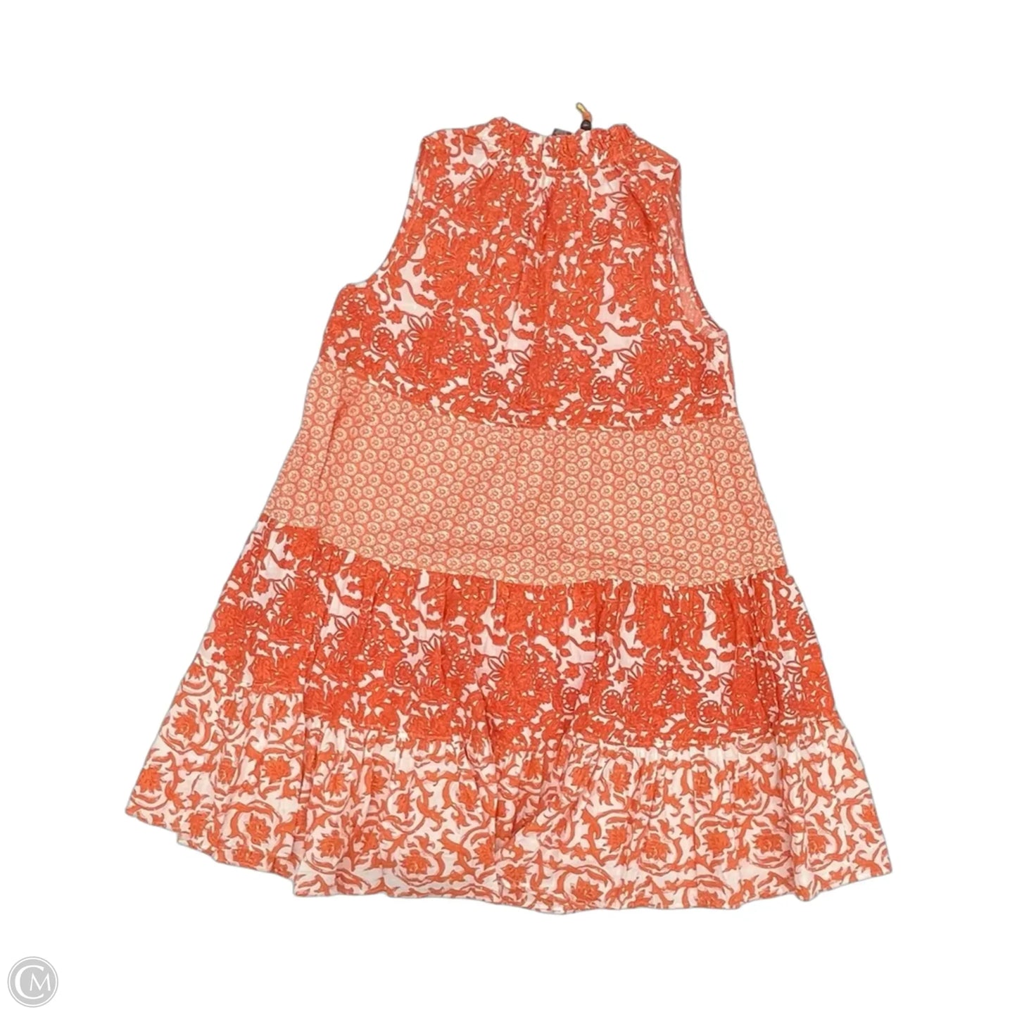 Dress Casual Midi By Chelsea And Theodore In Orange & White, Size: L