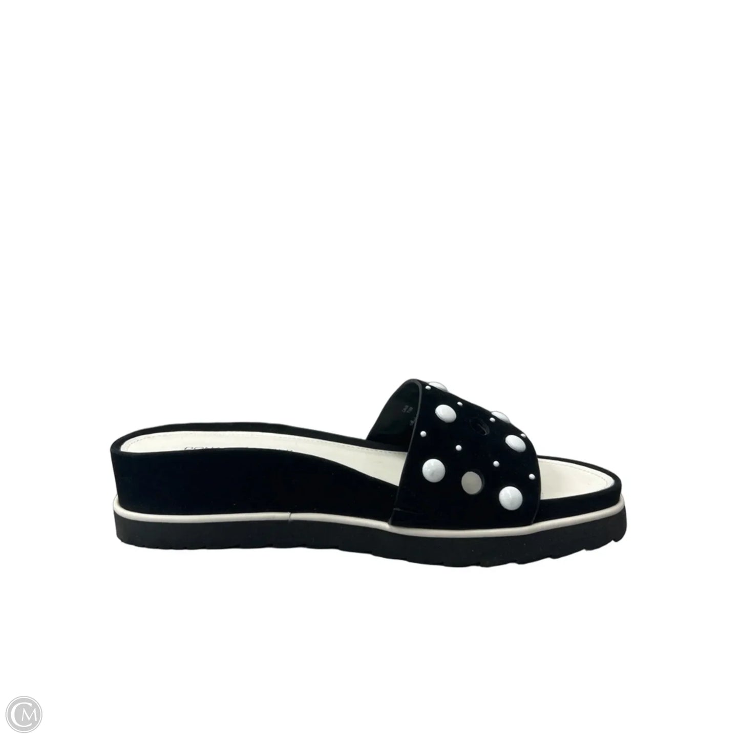 Sandals Flats By Donald Pliner In Black & White, Size: 7.5