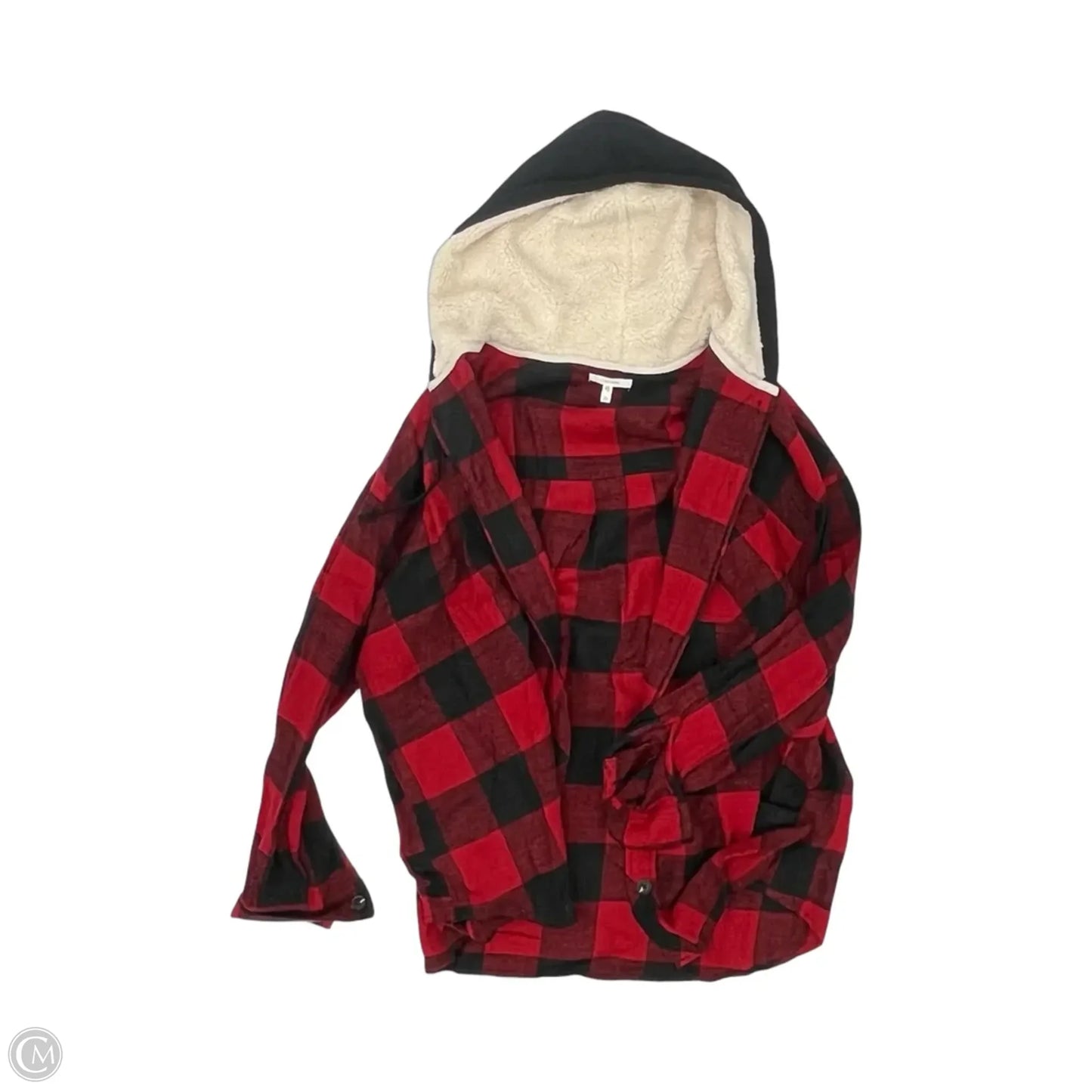 Jacket Shirt By Maurices In Black & Red, Size: 2x