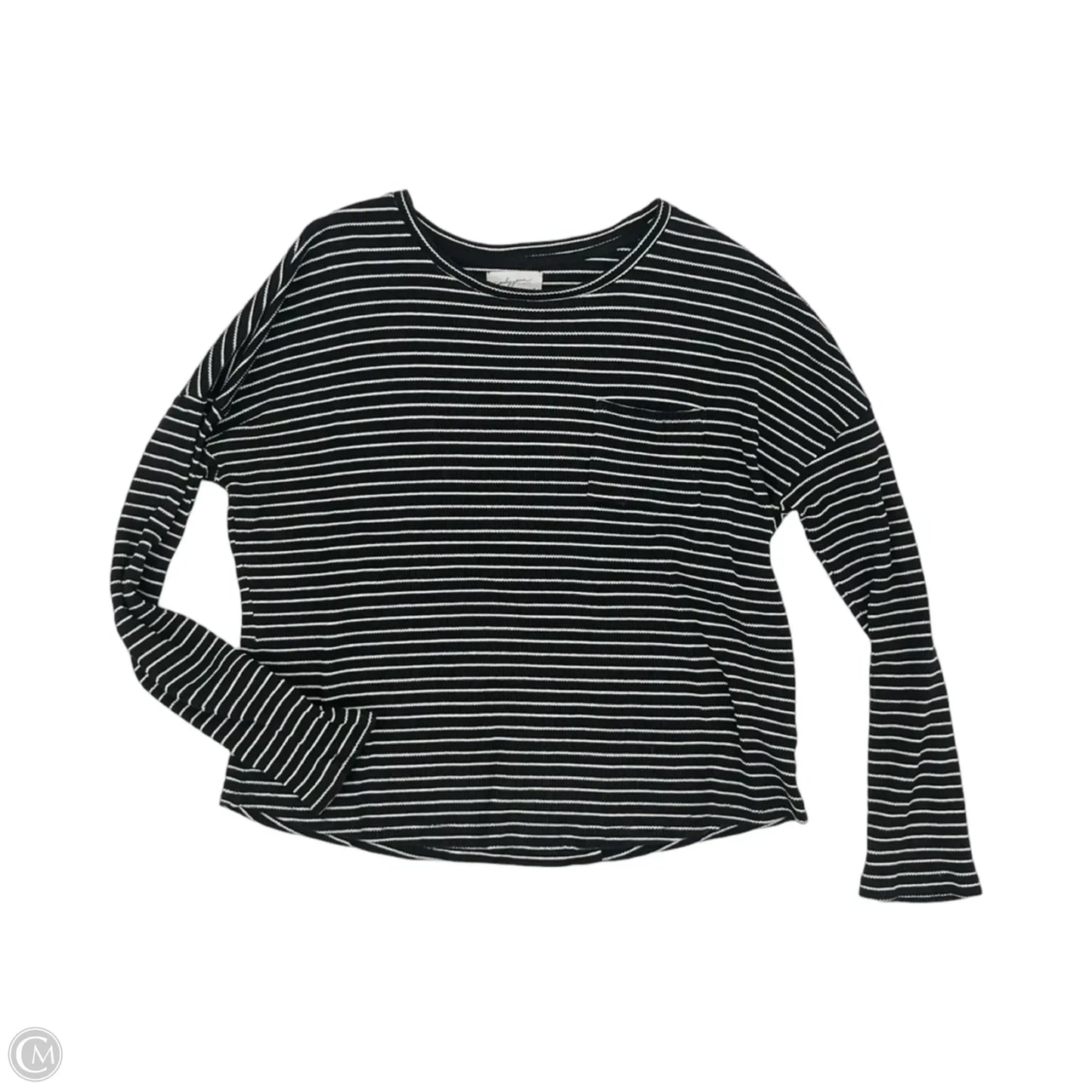 Top Long Sleeve By Carly Jean In Black & Cream, Size: M