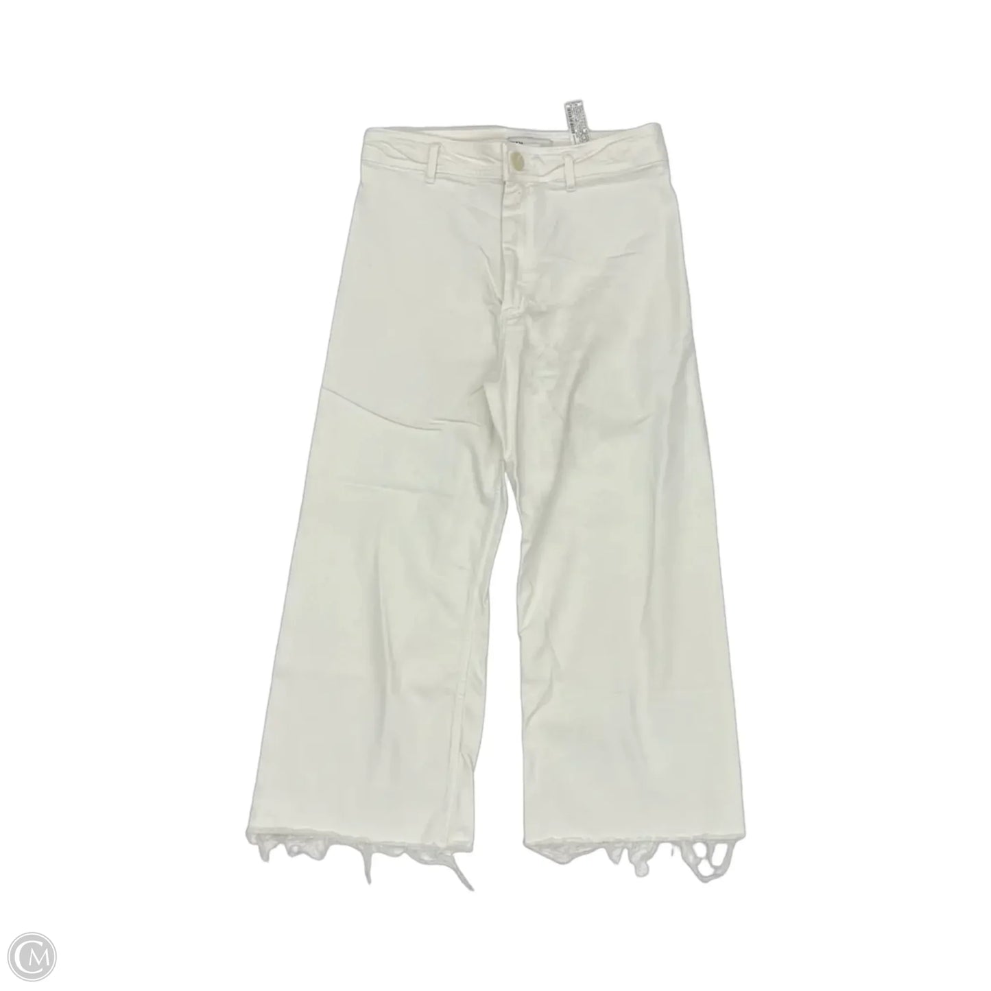 Jeans Wide Leg By Zara In Cream Denim, Size: 12