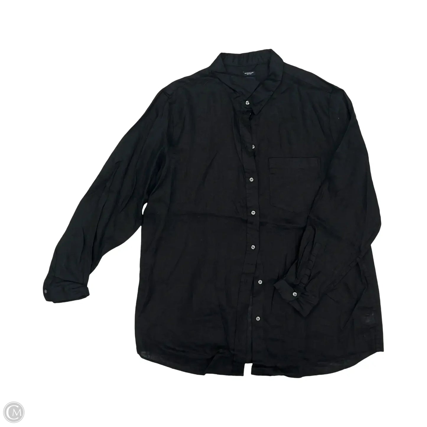 Blouse Long Sleeve By Gap In Black, Size: Xl