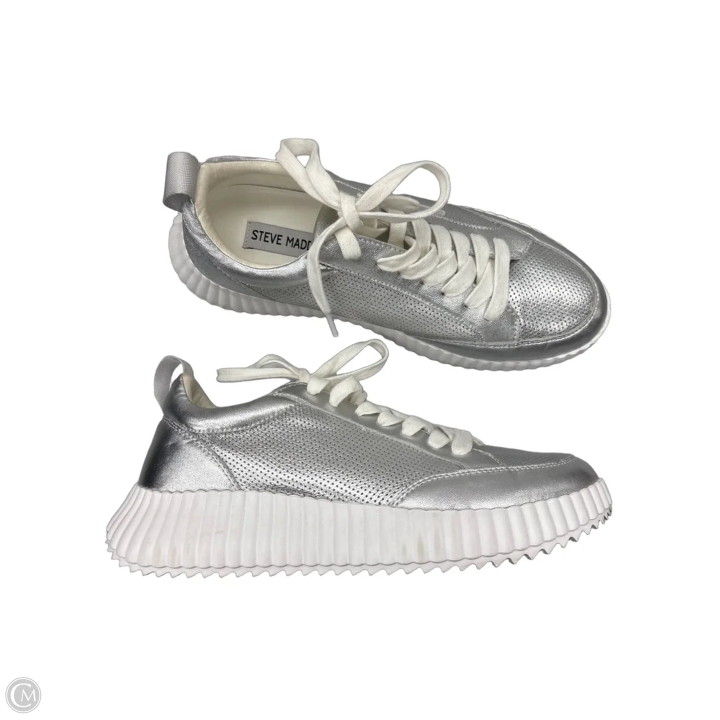 Shoes Sneakers By Steve Madden In Silver, Size: 8