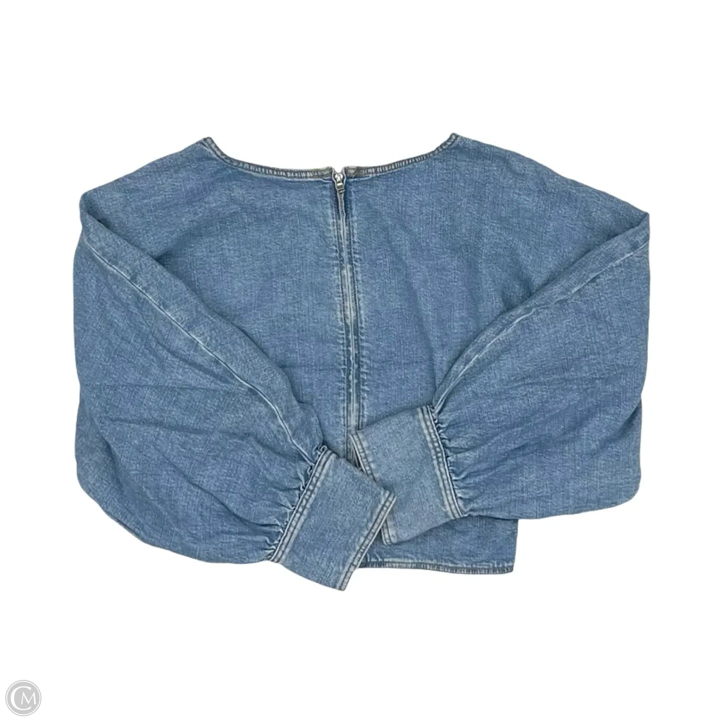Top Long Sleeve By Loft In Blue Denim, Size: L
