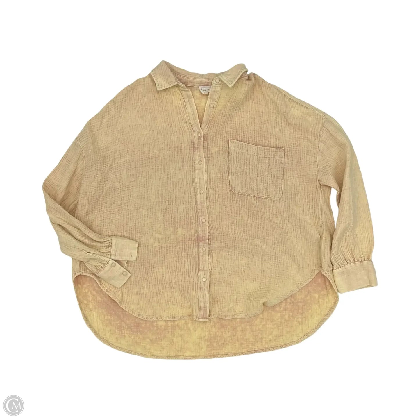 Top Long Sleeve By Peach Love Cream California In Orange, Size: M