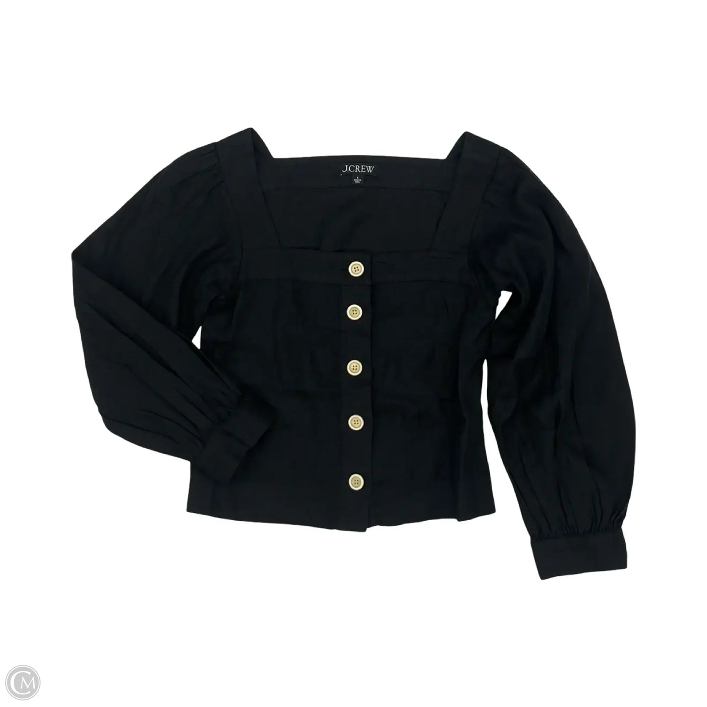 Blouse Long Sleeve By J. Crew In Black, Size: S