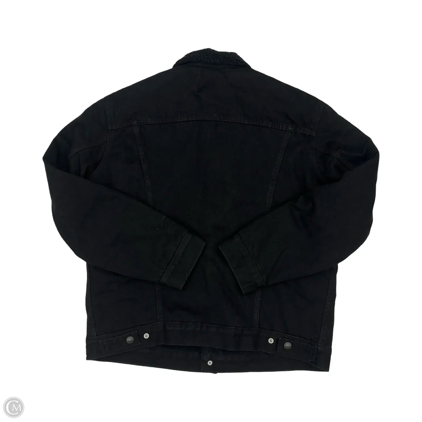 Jacket Denim By Levis In Black Denim, Size: L