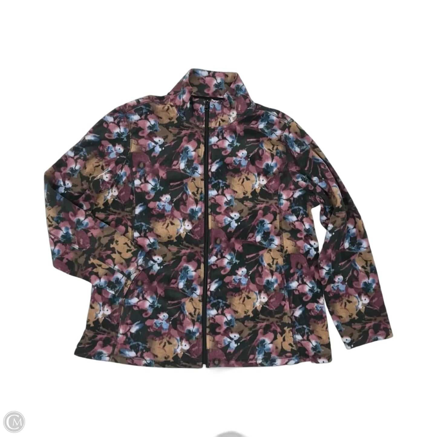 Jacket Fleece By Joe Fresh In Floral Print, Size: 1x
