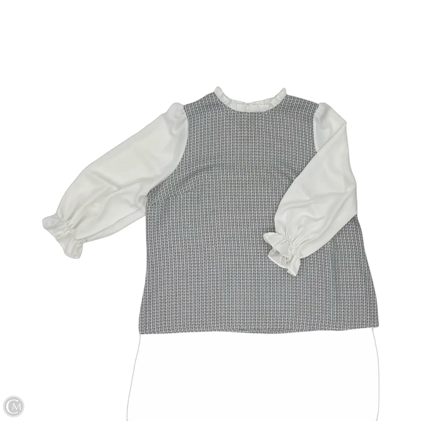 Blouse Long Sleeve By Bloomchic In Black & White, Size: 3x