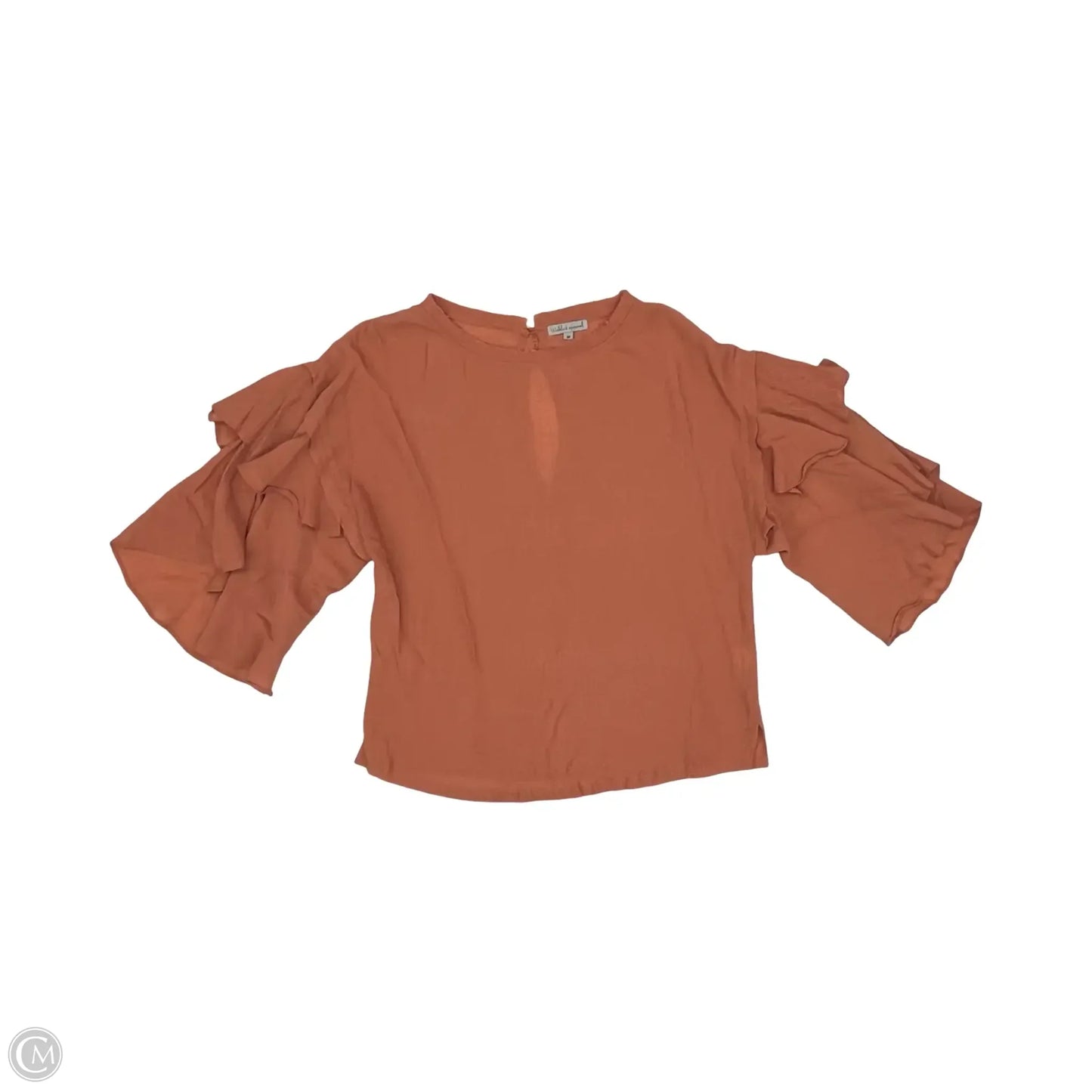 Blouse 3/4 Sleeve By Wishlist In Orange, Size: M