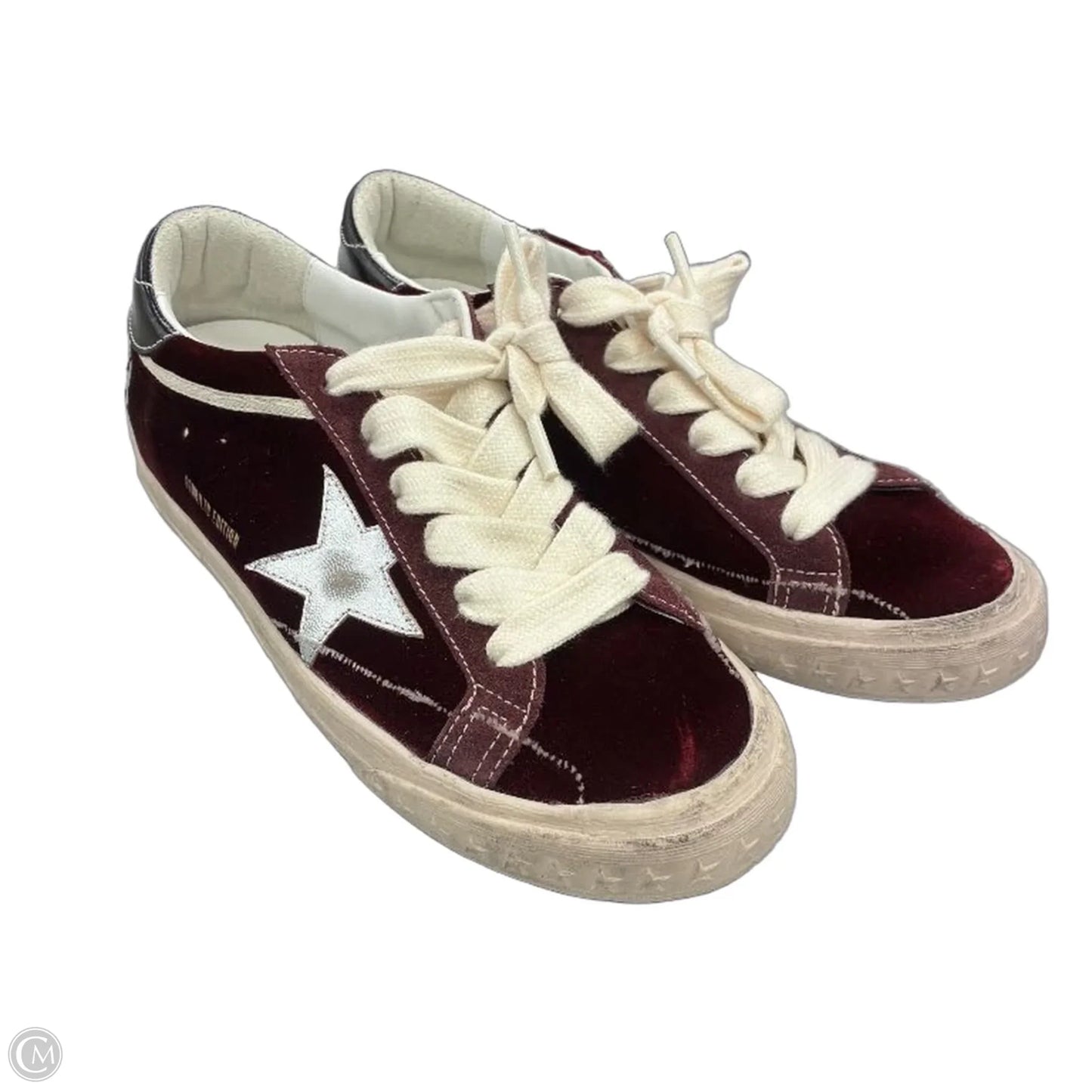Shoes Luxury Designer By Golden Goose In Black & Red, Size: 9.5