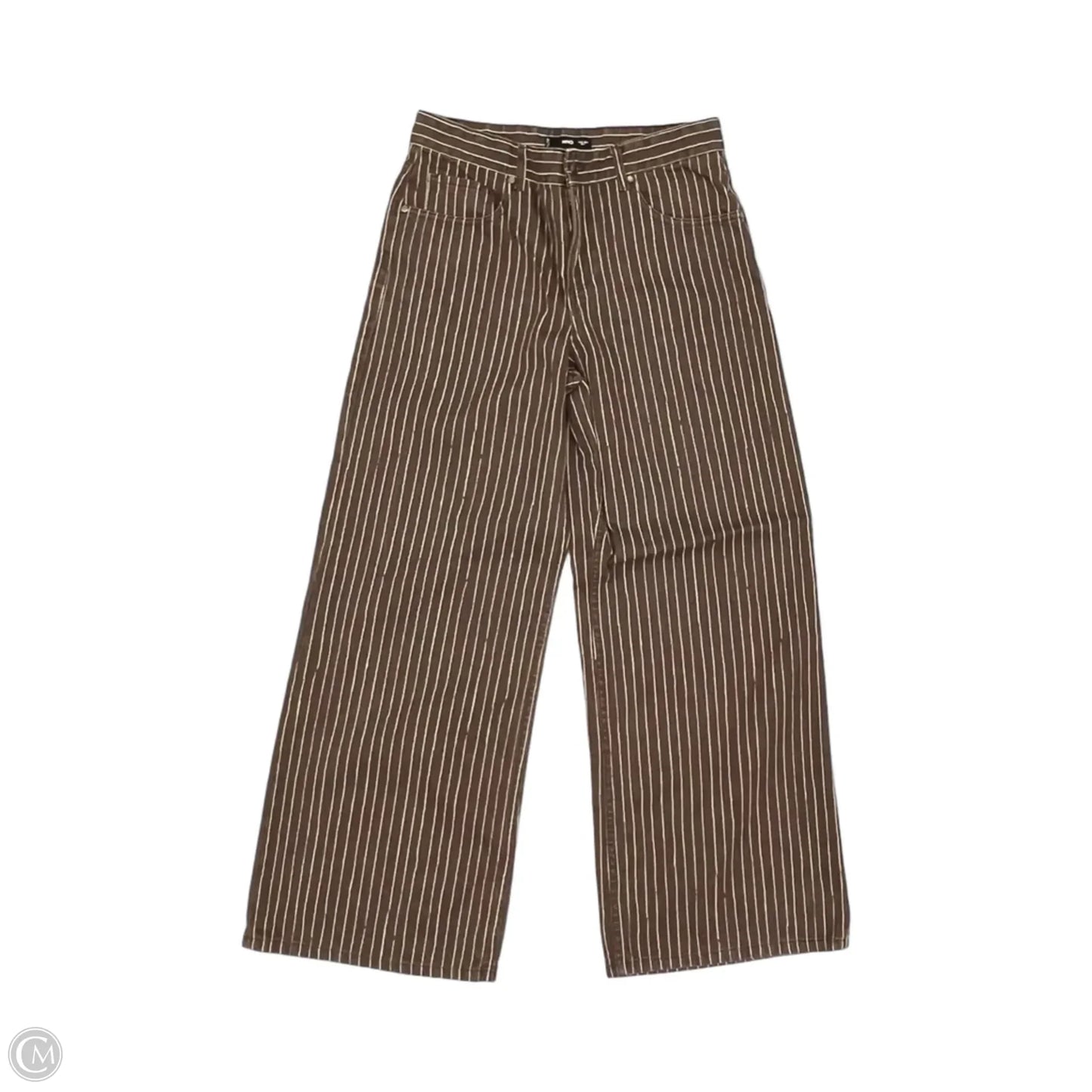 Jeans Wide Leg By Mng In Brown & Tan, Size: 8