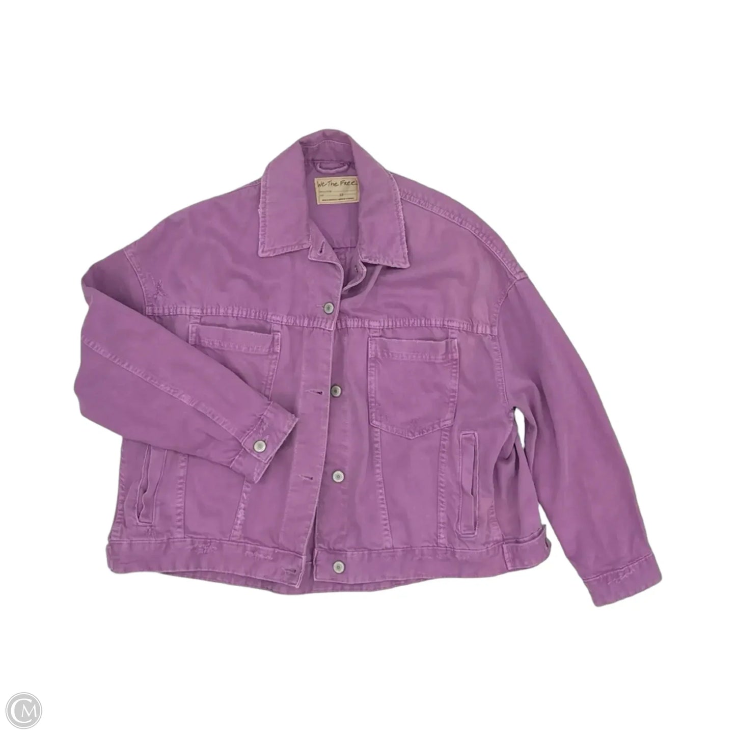 Jacket Denim By Free People In Purple Denim, Size: Xs