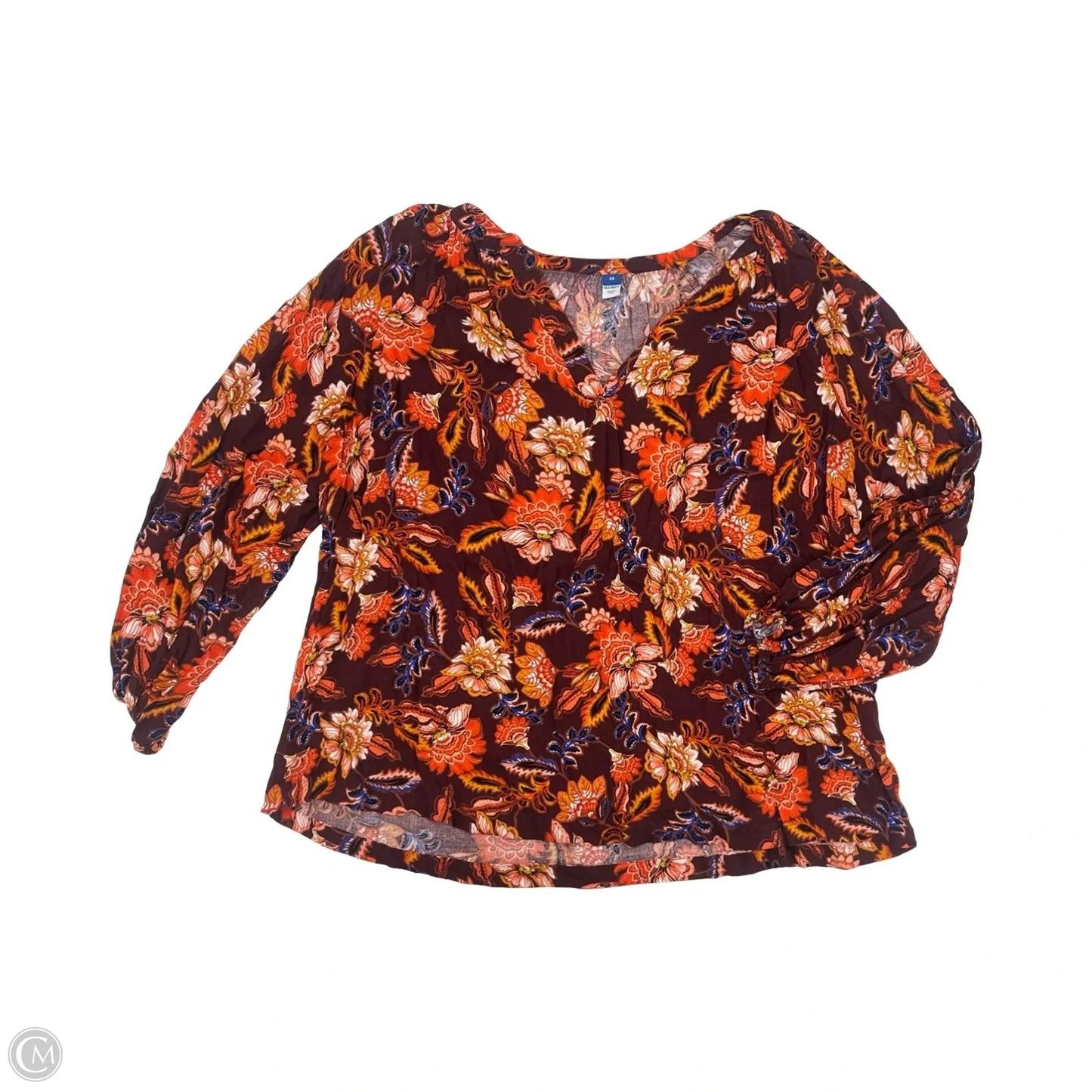 Blouse Long Sleeve By Old Navy In Floral Print, Size: 3x