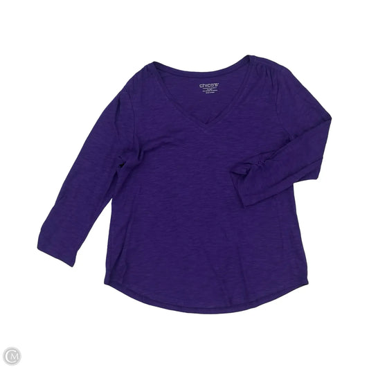 Top Long Sleeve By Chicos In Purple, Size: L