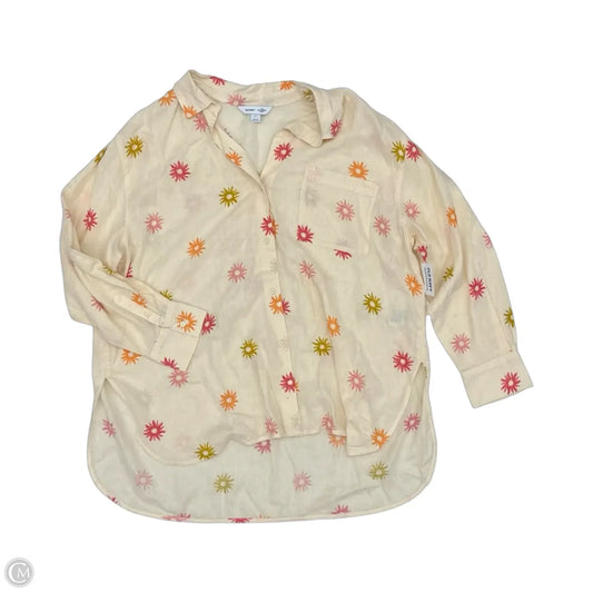 Blouse Long Sleeve By Old Navy In Orange & Tan, Size: Xl