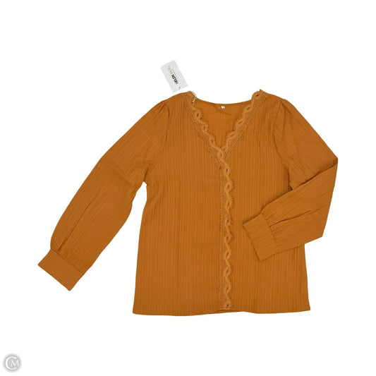 Blouse Long Sleeve By Cme In Orange, Size: M