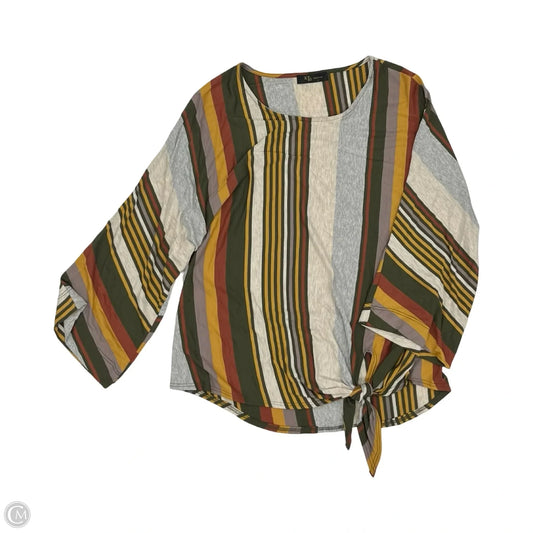 Top 3/4 Sleeve By Kld In Striped Pattern, Size: S