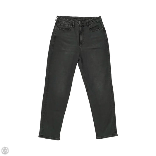 Jeans Straight By American Eagle In Black Denim, Size: 8