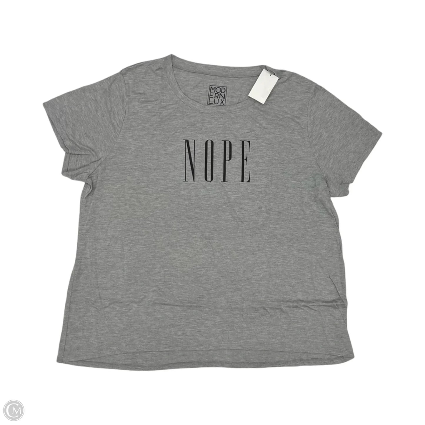 Top Short Sleeve By Modern Lux In Grey, Size: 3x