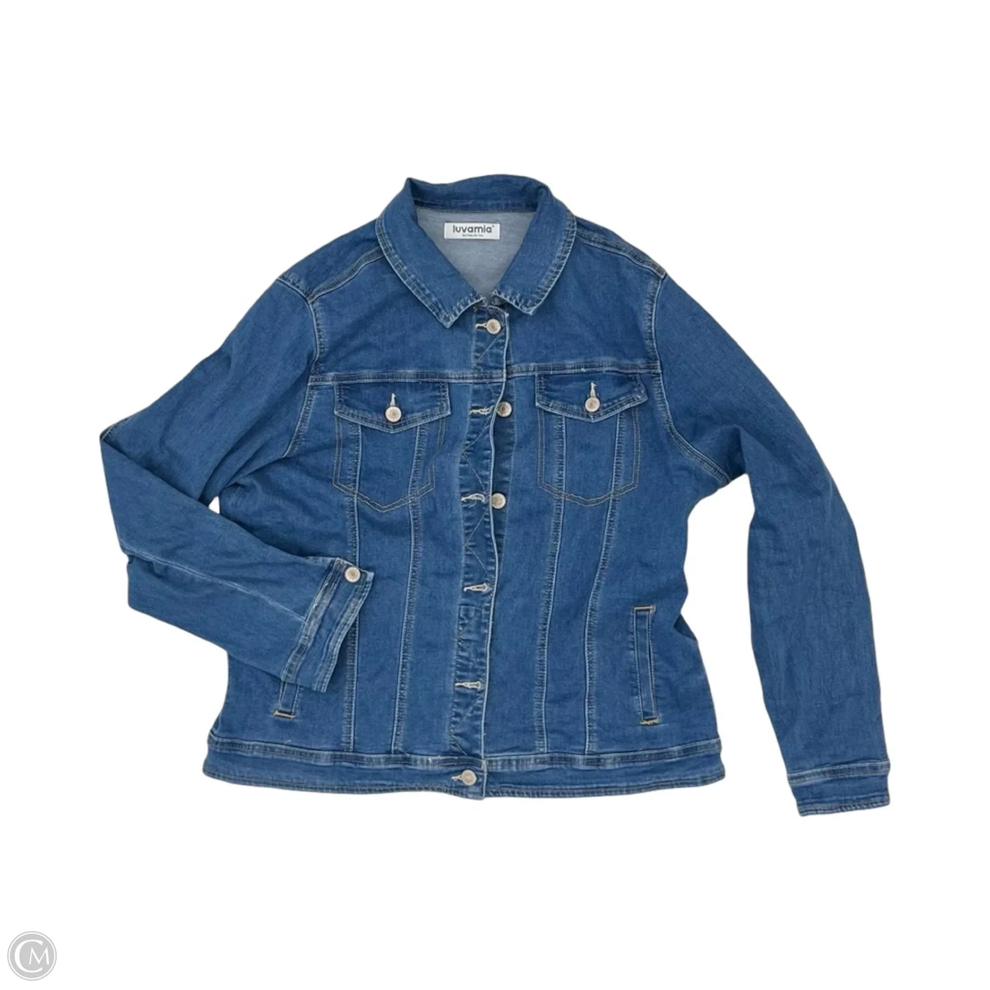 Jacket Denim By Clothes Mentor In Blue Denim, Size: Xl