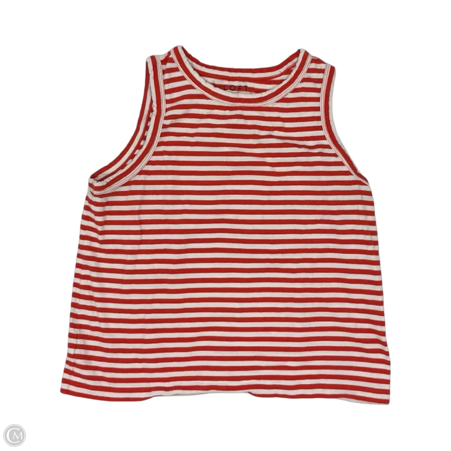 Top Sleeveless By Loft In Red & White, Size: Xl