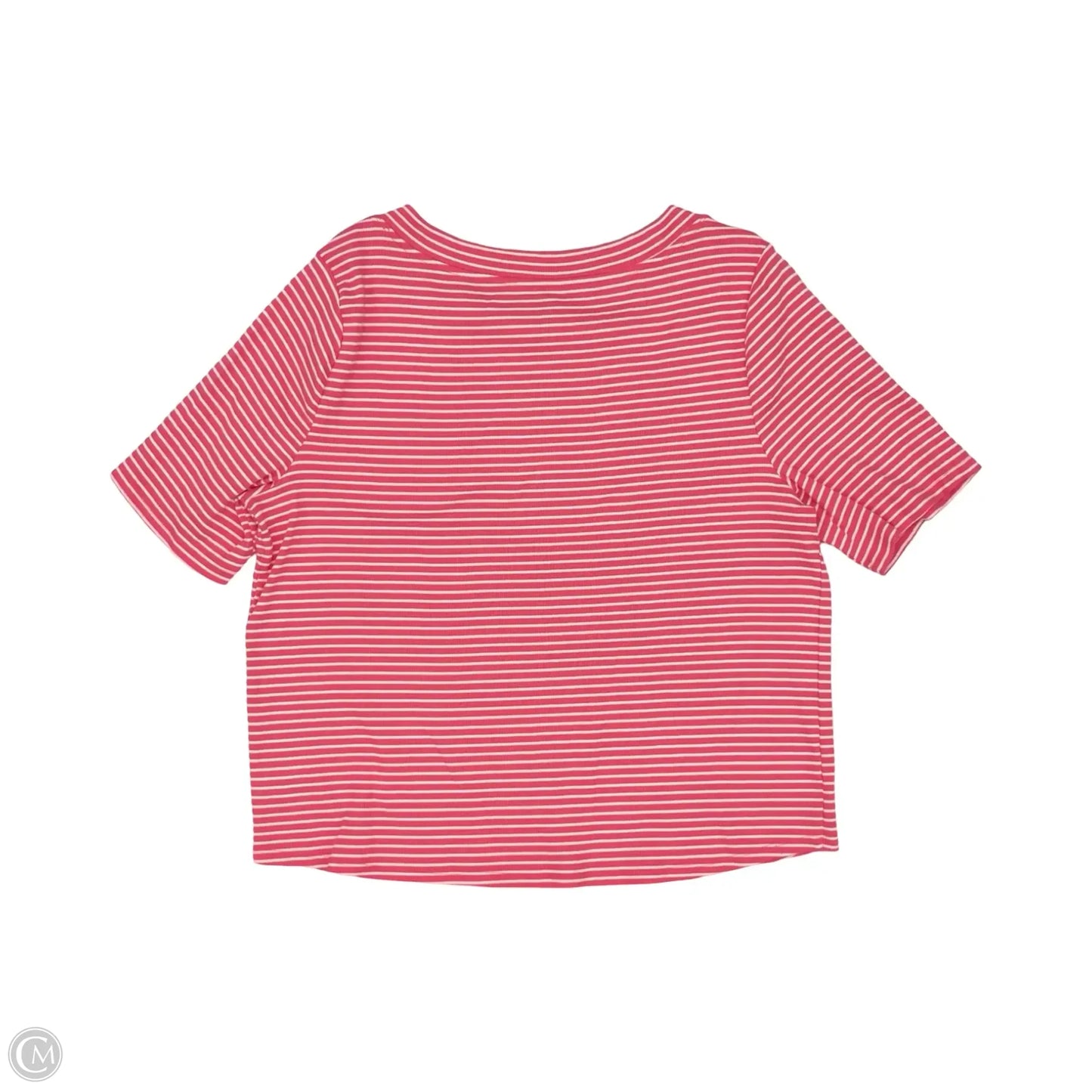 Top Short Sleeve By Talbots In Pink & White, Size: 3x