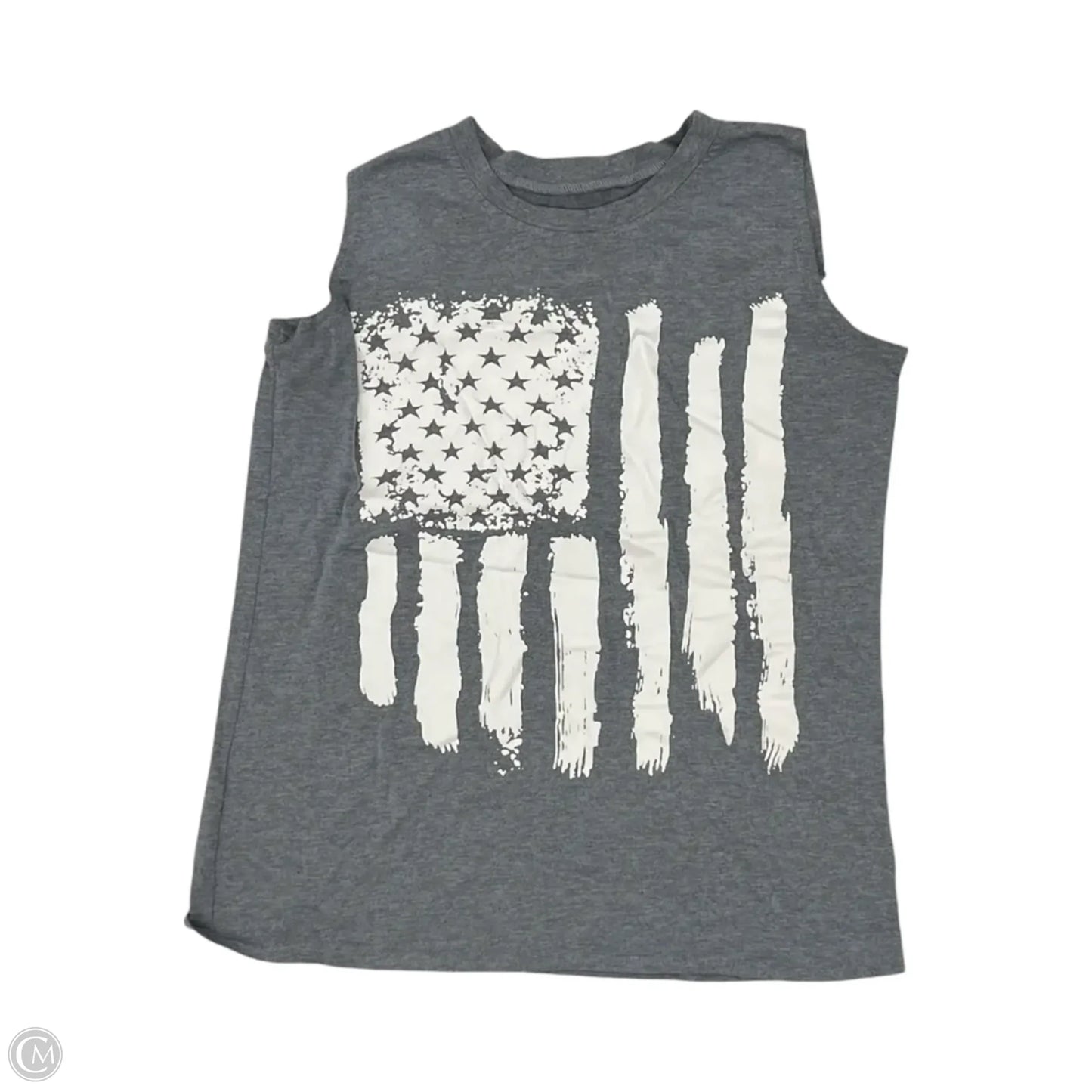 Top Short Sleeve By Clothes Mentor In Grey & White, Size: Xl
