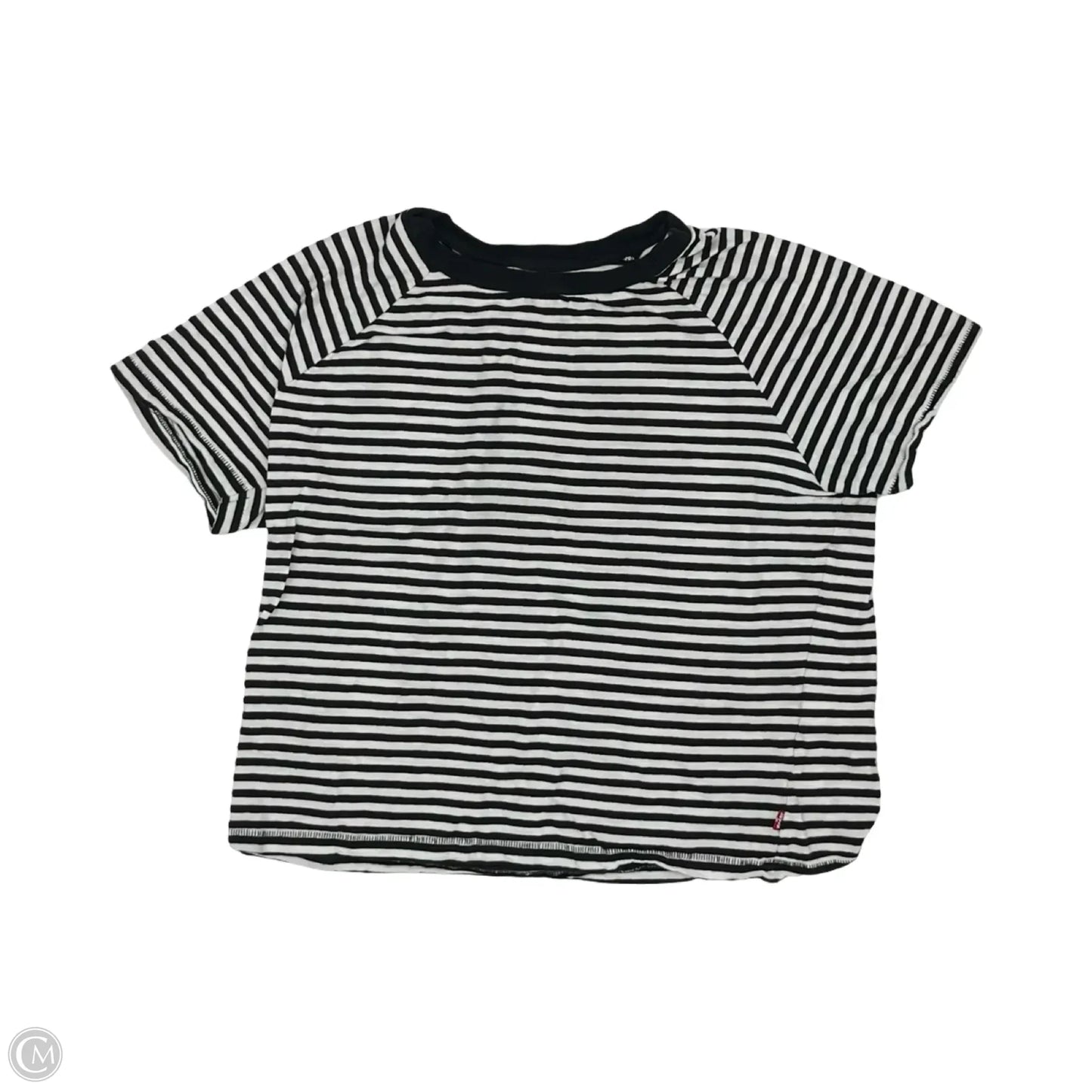 Top Short Sleeve By Levis In Black & White, Size: M