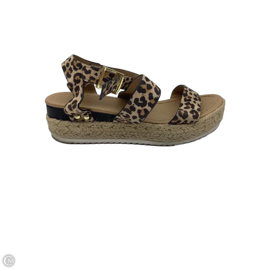 Sandals Heels Platform By Soda In Leopard Print, Size: 8.5