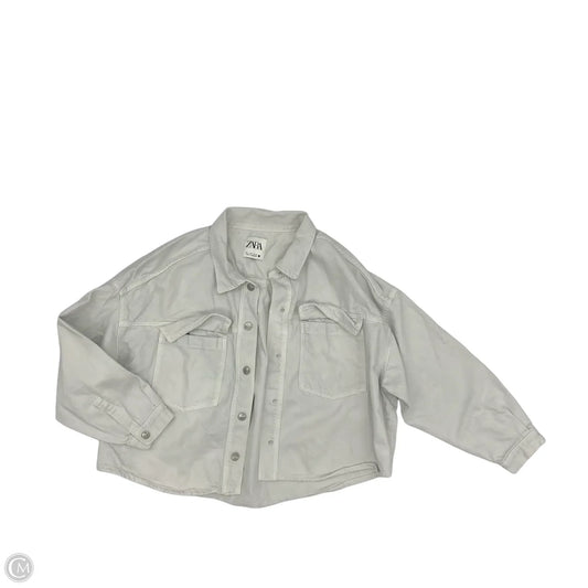 Jacket Denim By Zara In Grey Denim, Size: L