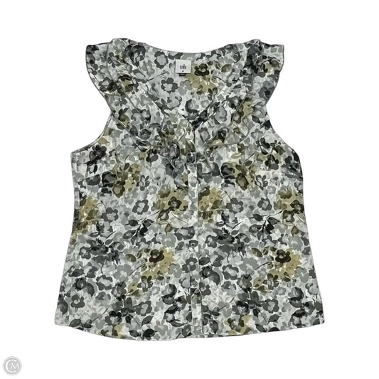 Blouse Sleeveless By Cabi In Grey, Size: M
