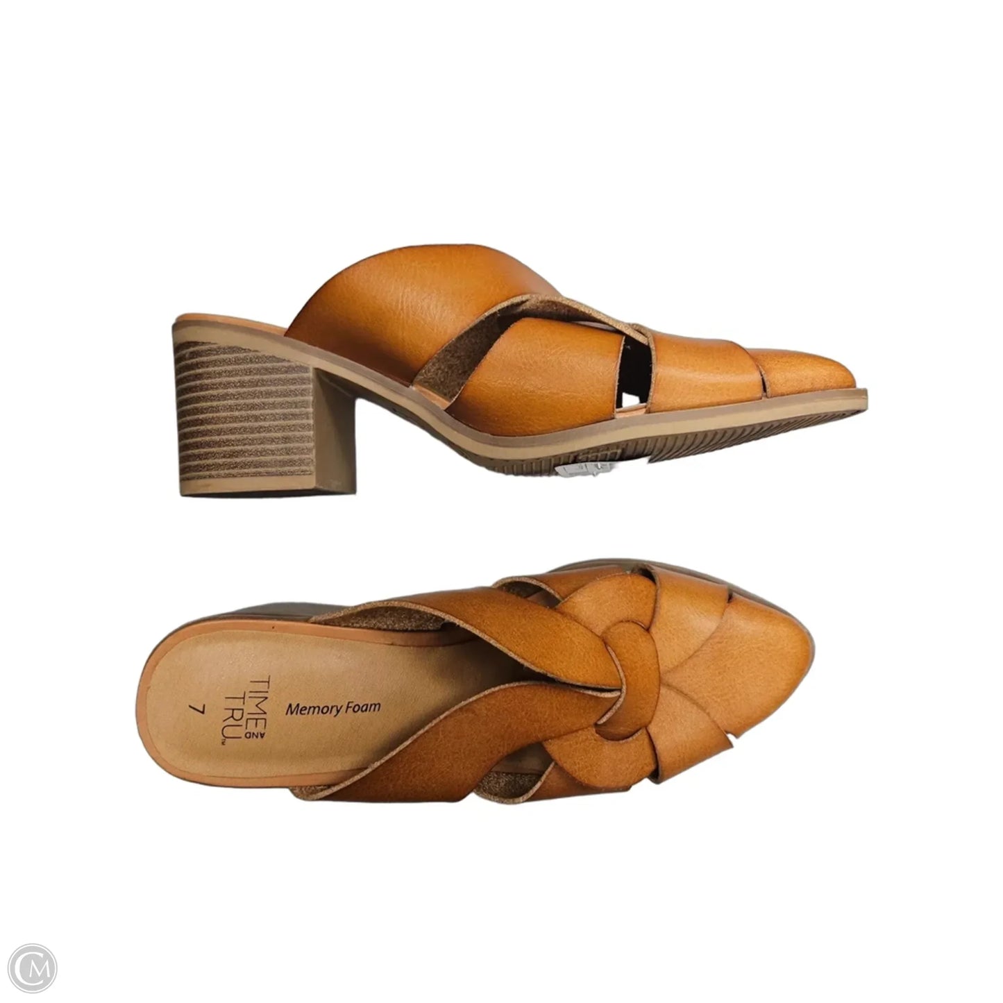 Shoes Heels Block By Time And Tru In Brown, Size: 7