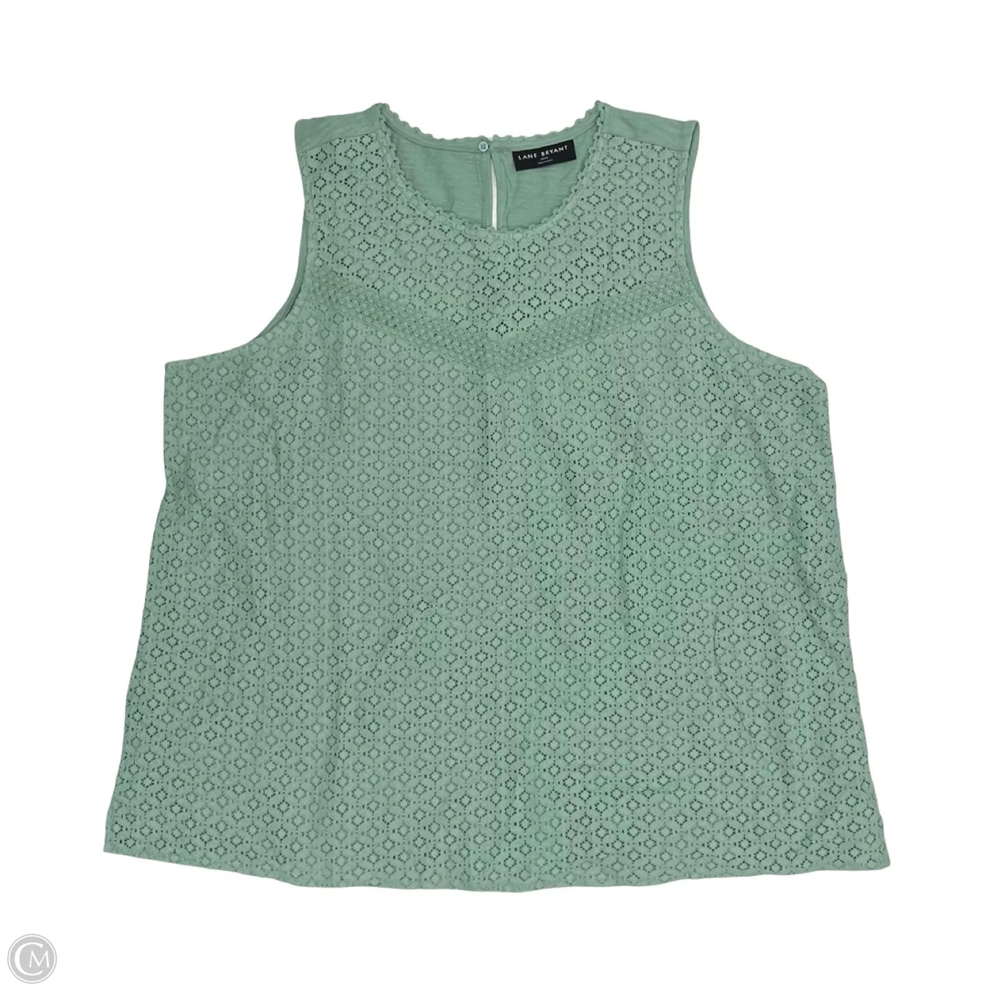 Blouse Sleeveless By Lane Bryant In Green, Size: 2x