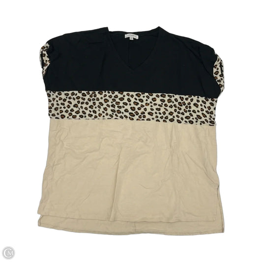 Tunic Short Sleeve By Umgee In Black & Tan, Size: Xl