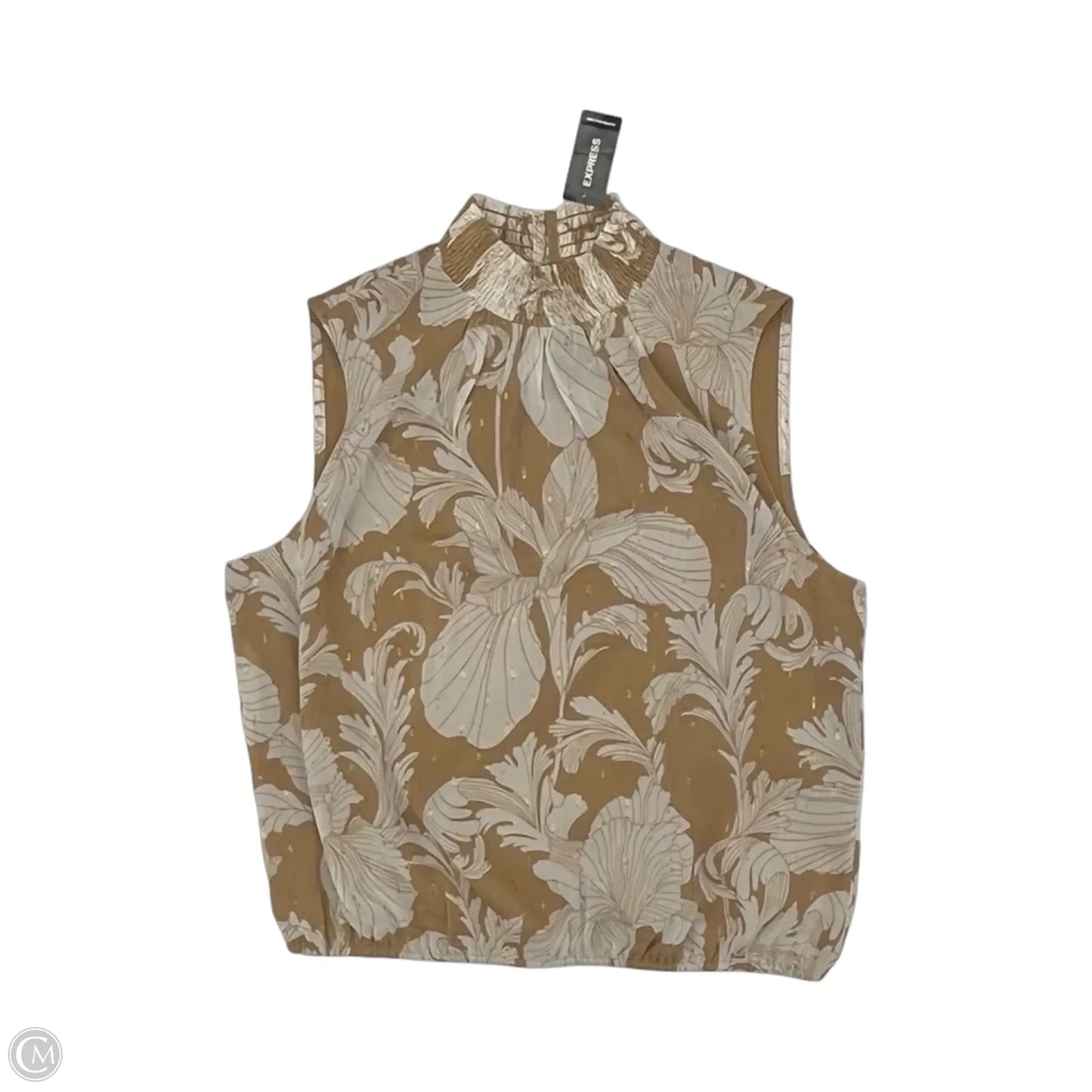 Blouse Sleeveless By Express In Tan, Size: S